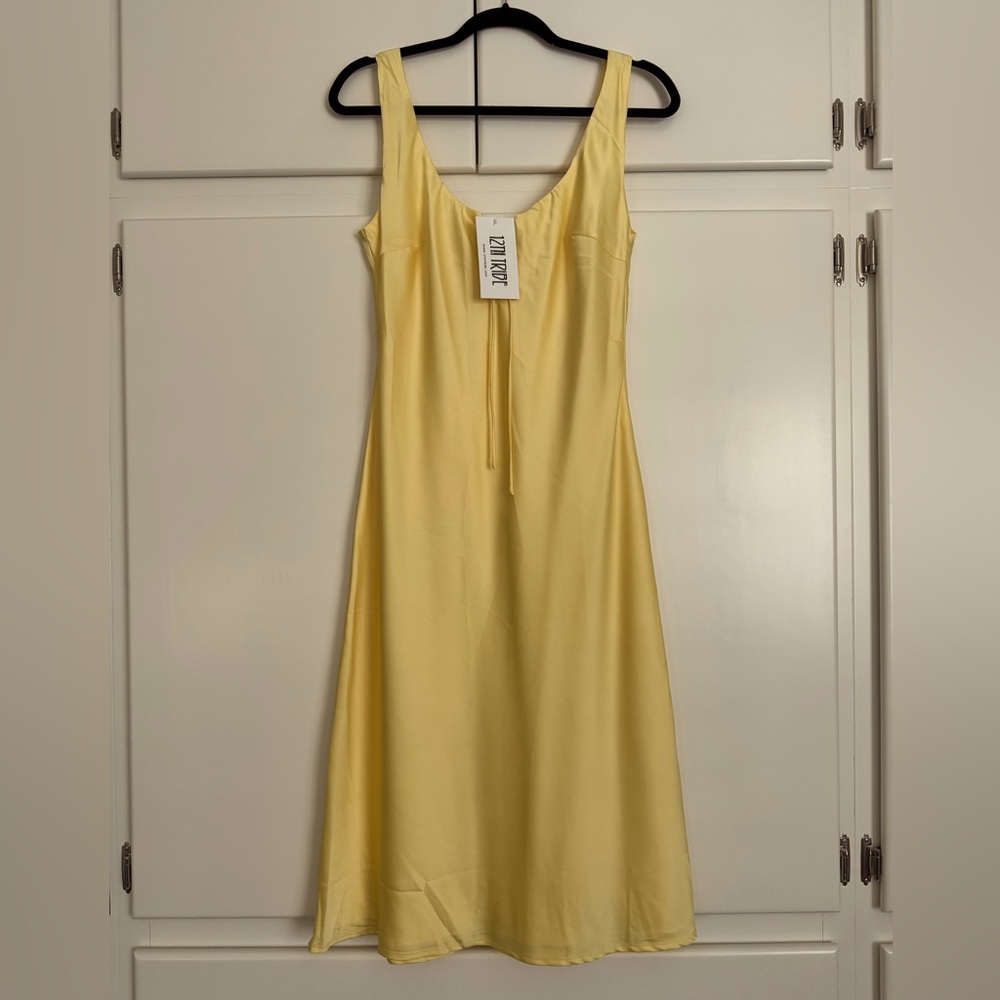 12th Tribe butter yellow midi dress